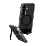 CARE by PanzerGlass Urban Explorer Case Transparent w. Black Kickstand & Qi Samsung Galaxy S26