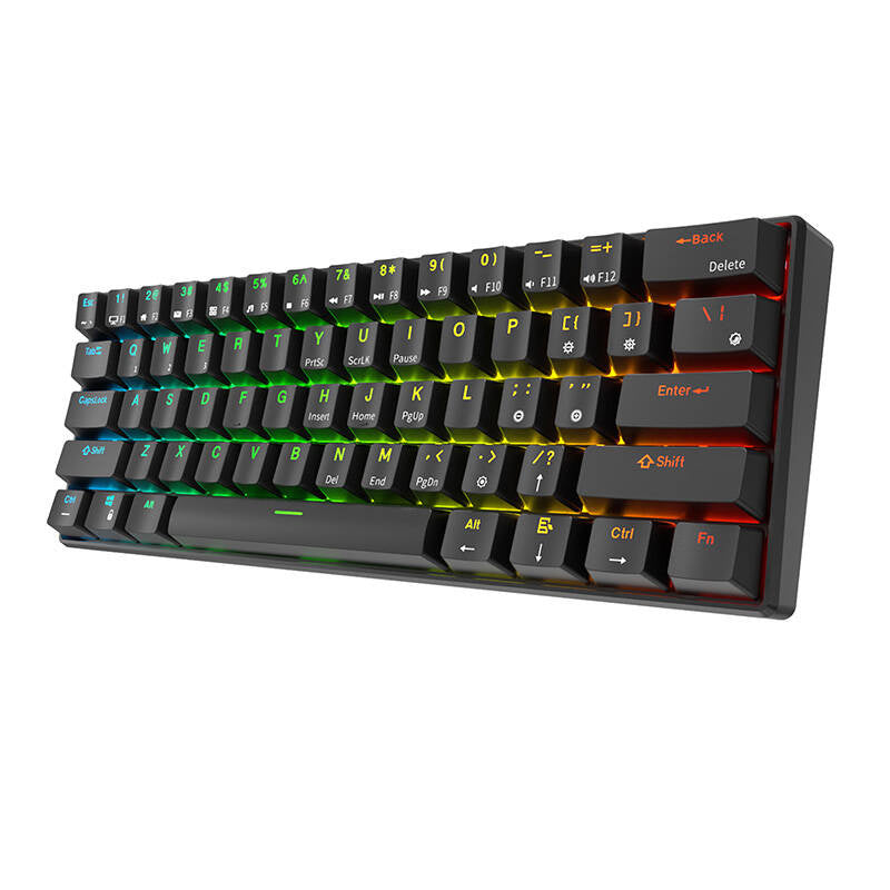 Mekanisk tastatur Royal Kludge RK61 RGB, rød stik (sort)
