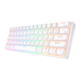 Mekanisk tastatur Royal Kludge RK61 RGB, brun stik (hvid)