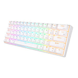 Mekanisk tastatur Royal Kludge RK61 RGB, brun stik (hvid)