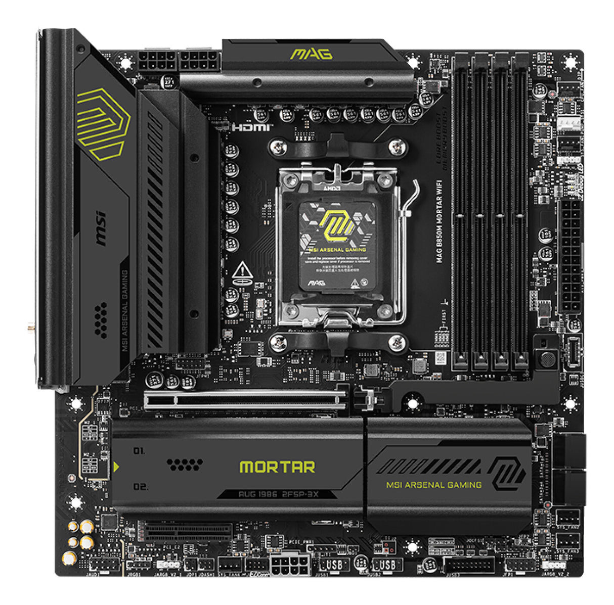 MSI MAG B850M MORTAR WIFI bundkort AMD B850 Sokkel AM5 micro ATX