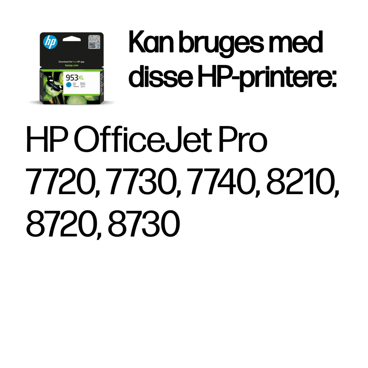 HP 953XL Cyan 1450 sider Blæk F6U16AE