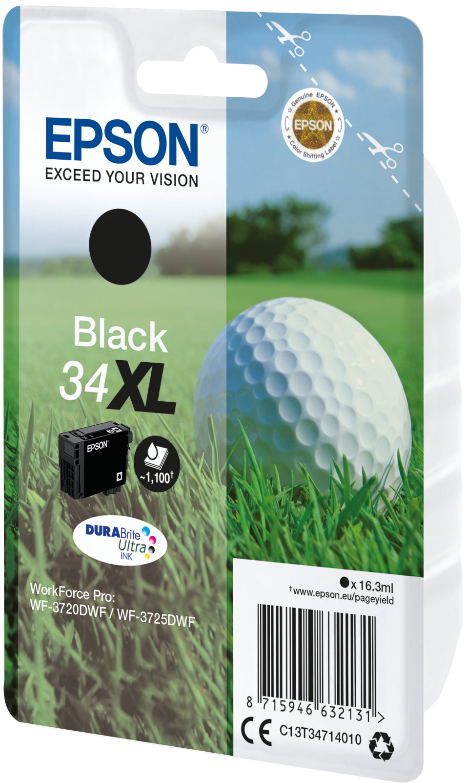 Epson Golf ball 34XL golfbold DURABrite Ultra enkeltpakke sort blæk