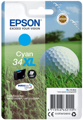 Epson Golf ball C13T34724010 blækpatron 1 stk Original Højt (XL) udbytte Blå