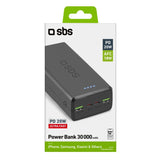 SBS TTBB30000PD20K powerbank Lithium polymer (LiPo) 30000 mAh Sort