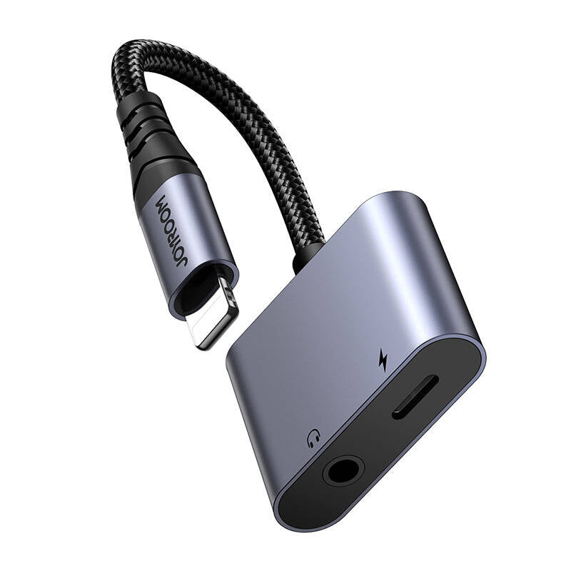 2-i-1 lydadapter Joyroom SY-L01 Lightning til 3,5 mm + Lightning (sort)