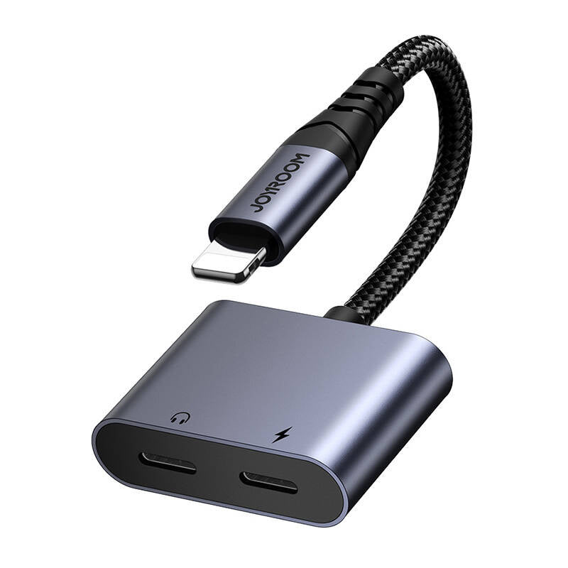 2-i-1 lydadapter Joyroom SY-L01 Lightning til 3,5 mm + Lightning (sort)