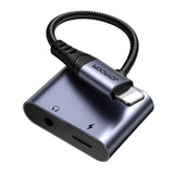 2-i-1 lydadapter Joyroom SY-L01 Lightning til 3,5 mm + Lightning (sort)