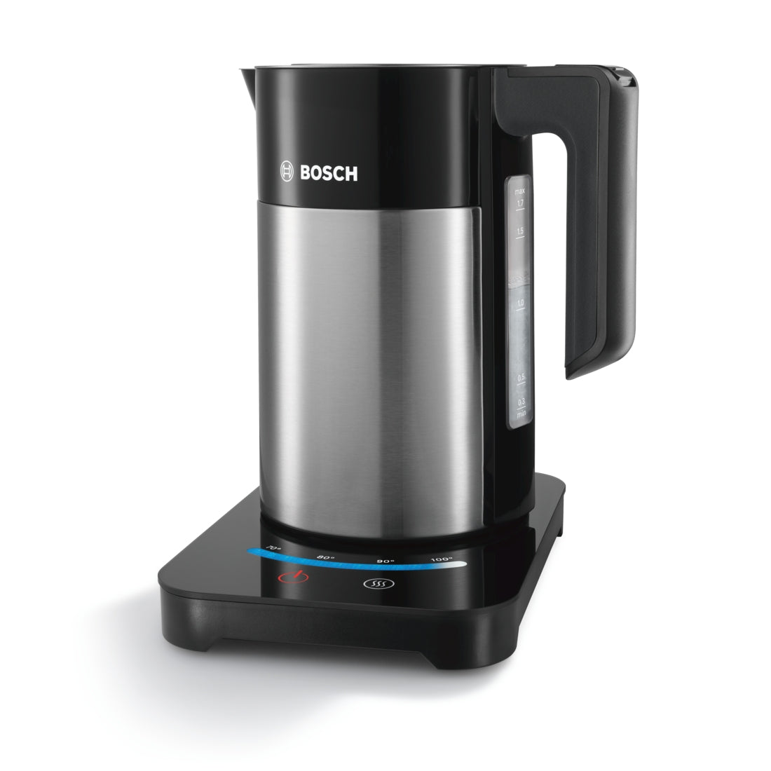 Bosch TWK7203 elkedel 1,7 L 1850 W Sort, Rustfrit stål