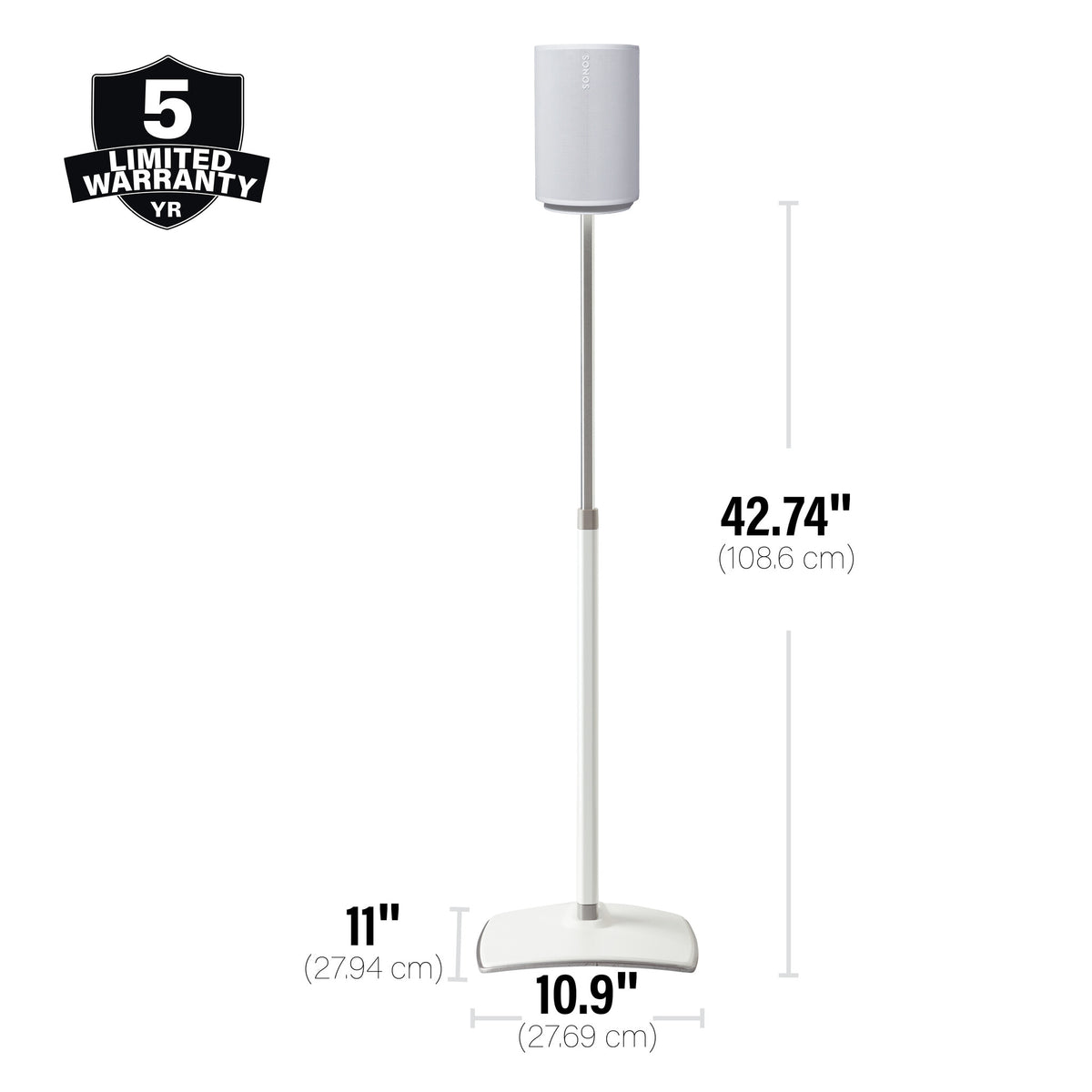 SANUS WSSE1A2-W2 - ADJUSTABLE SPEAKER STAND SONOS ERA 100 - PAIR - WHITE