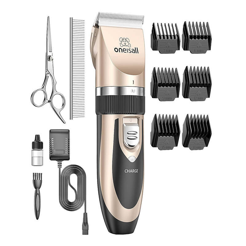 Oneisall P2 Pet Trimmer / Clippers + Scissors + Comb Set (Guld)