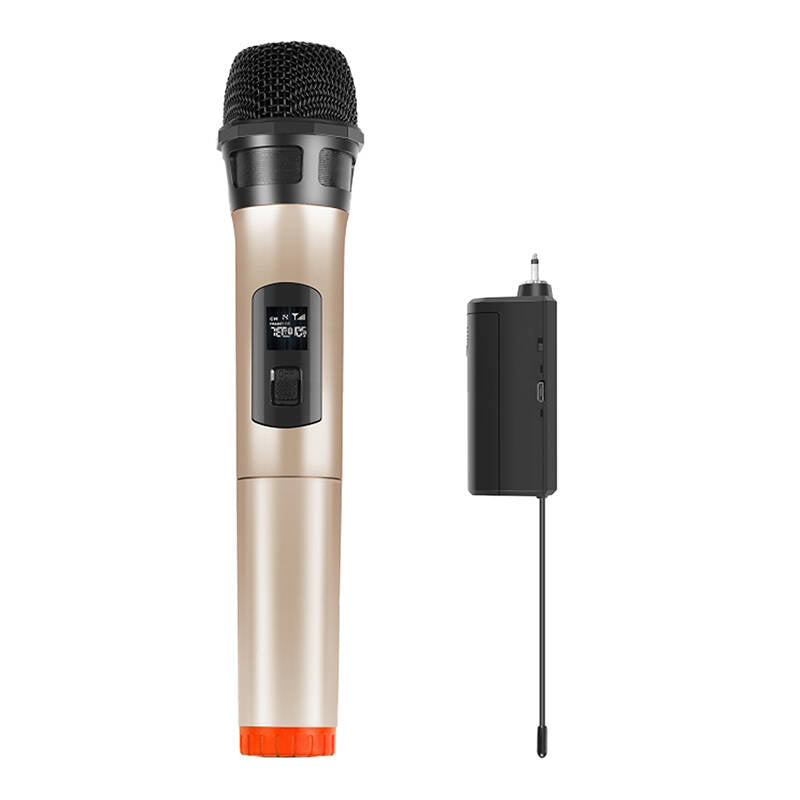 Trådløs dynamisk mikrofon UHF PULUZ PU628J 3,5 mm (guld)