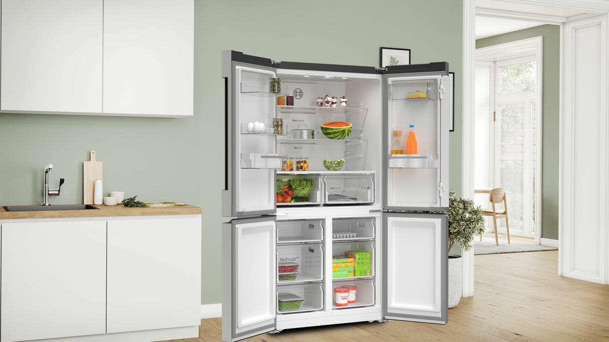 Bosch Serie 4 KFN96VPEA side-by-side køle-fryseskab Fritstående 605 L Rustfrit stål