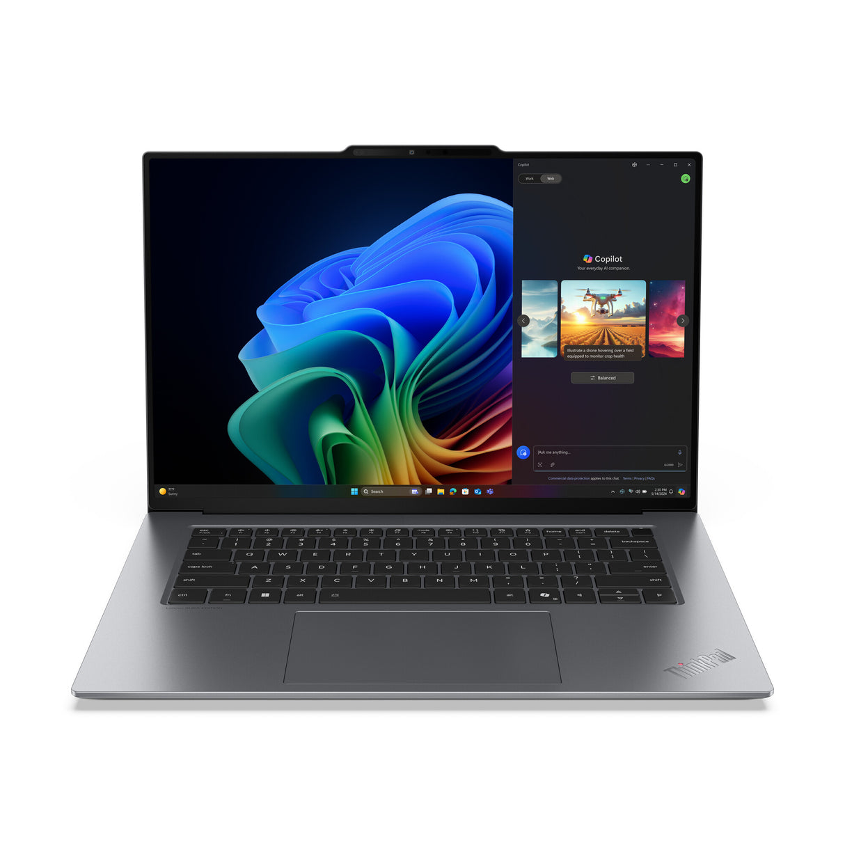 Lenovo ThinkPad X9-15 Gen 1 Aura Edition Copilot+ PC Intel Core Ultra 7 258V Laptop 38,9 cm (15.3") Berøringsskærm 2.8K 32 GB LPDDR5x-SDRAM 1 TB SSD Wi-Fi 7 (802.11be) Windows 11 Pro Engelsk Grå