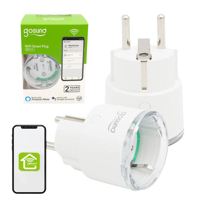 Smart plug WiFi Gosund SP111 3680W 16A, Tuya 2-pakke