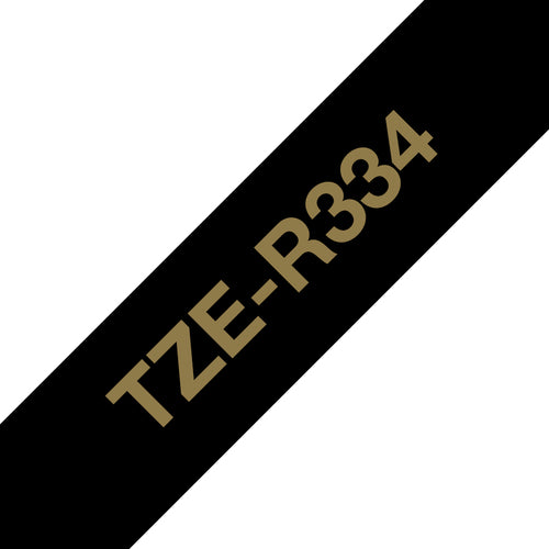 Brother TZE-R334 etiketbånd Guld på sort