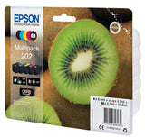 Epson Kiwi 202 blækpatron 1 stk Original Standard udbytte Sort, Foto sort, Blå, Magenta, Gul
