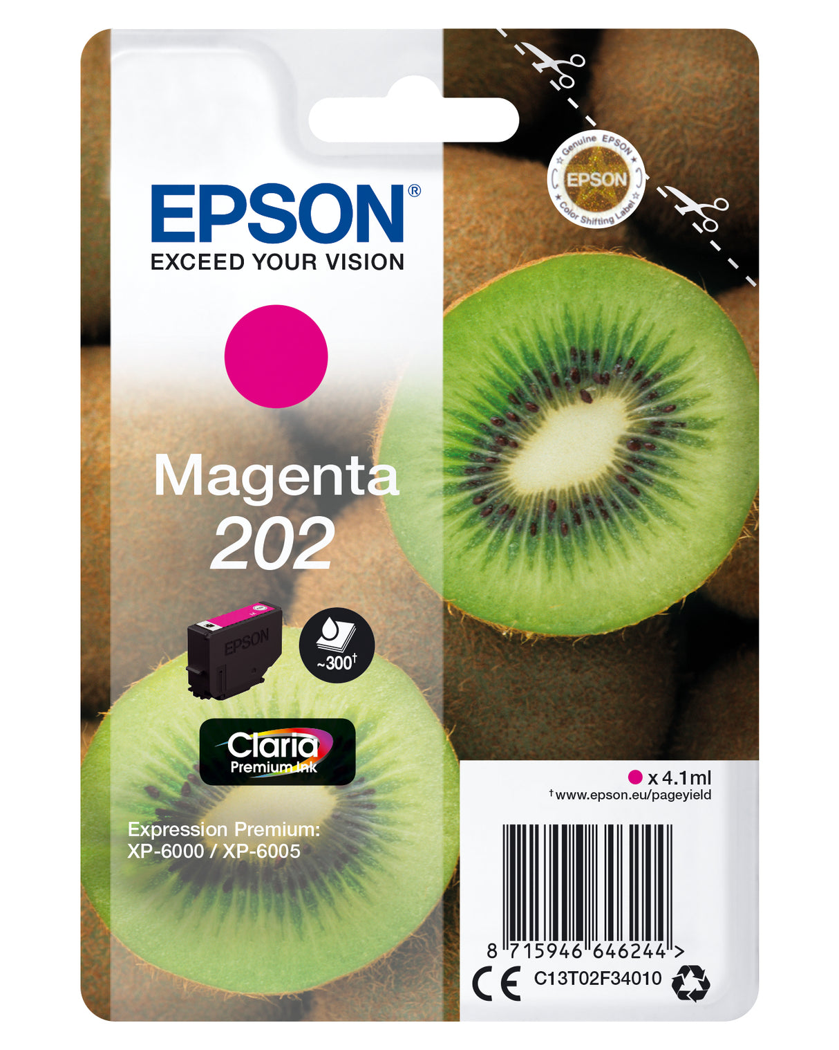 Epson Kiwi 202 blækpatron 1 stk Original Standard udbytte Magenta