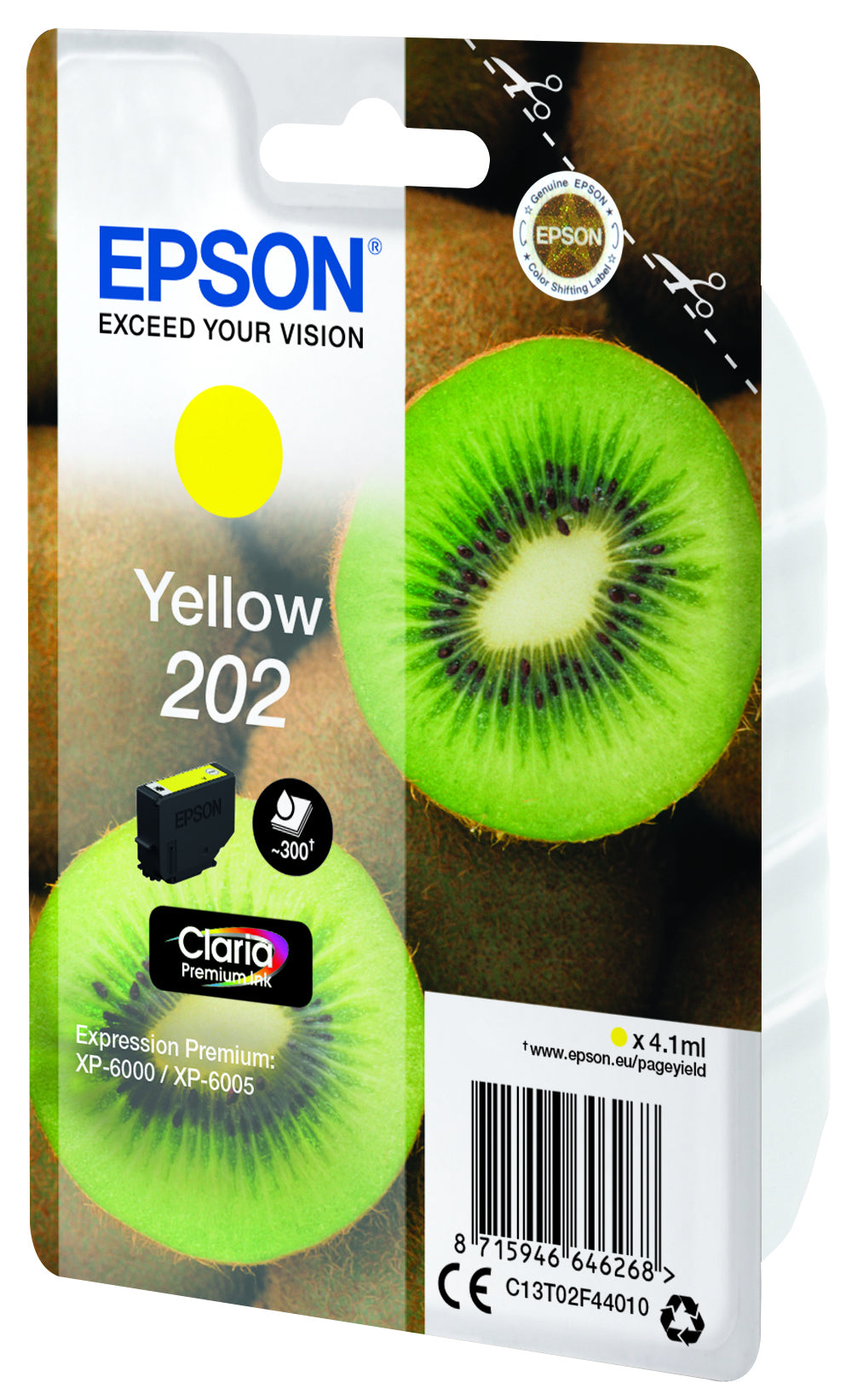 Epson Kiwi 202 blækpatron 1 stk Original Standard udbytte Gul