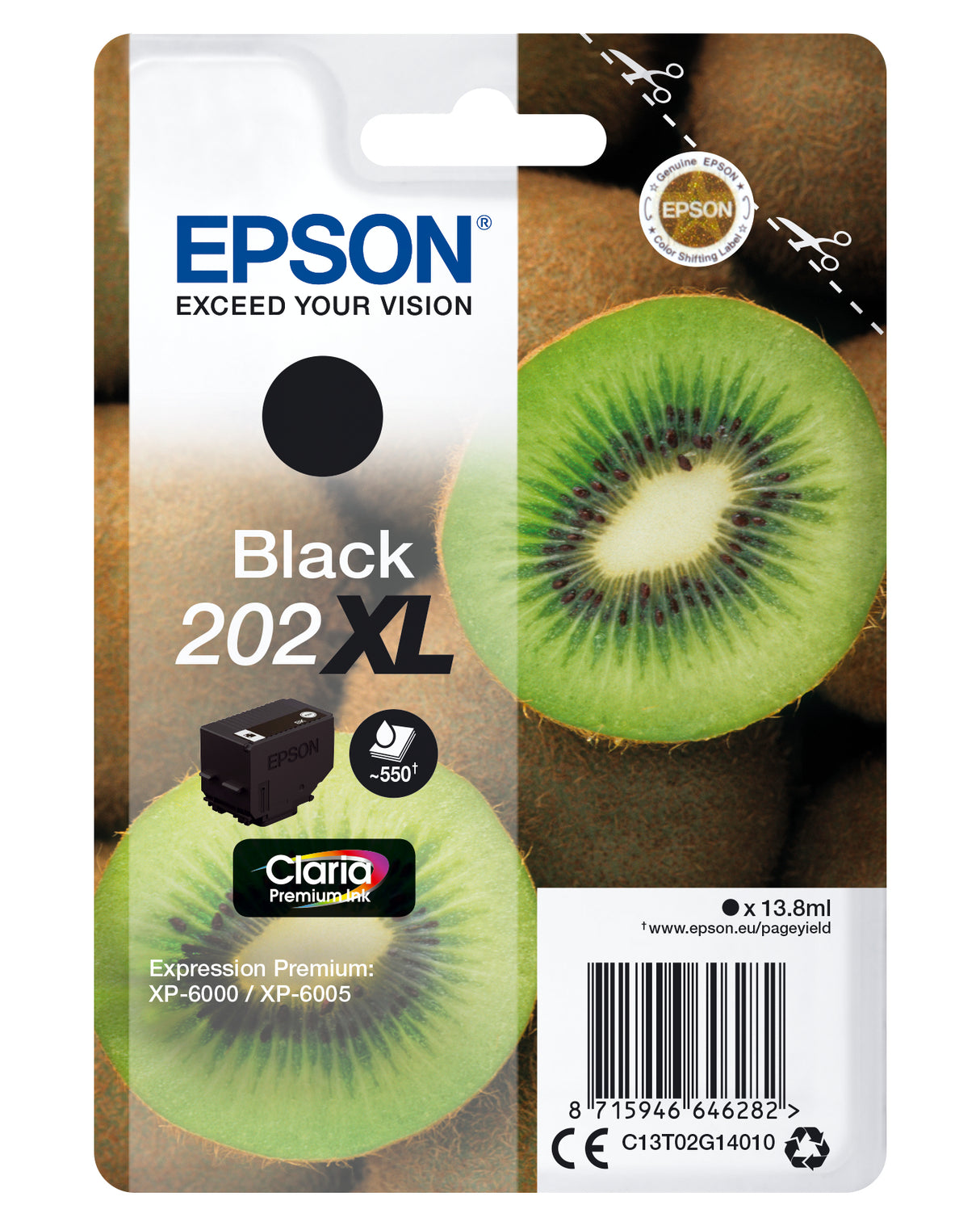 Epson Kiwi 202XL blækpatron 1 stk Original Højt (XL) udbytte Sort