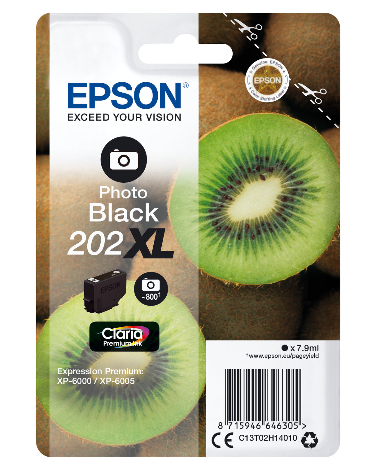 Epson Kiwi 202XL blækpatron 1 stk Original Højt (XL) udbytte Foto sort