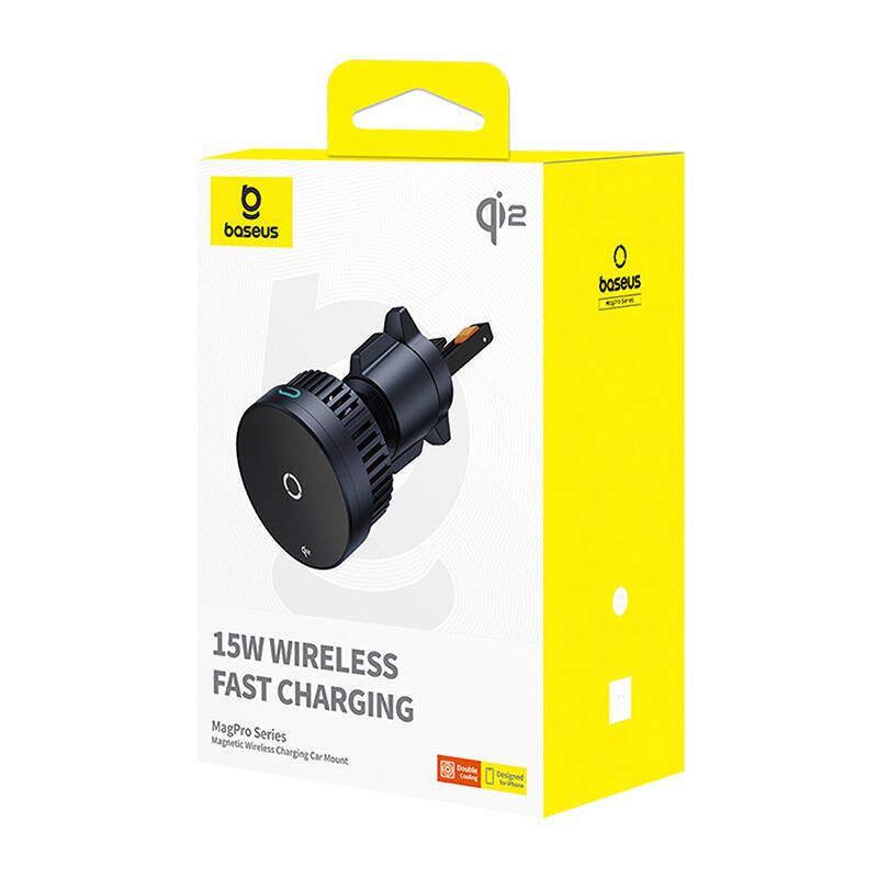 Baseus MagPro bilstøj med 15W Qi2.0 induktiv oplader (sort)