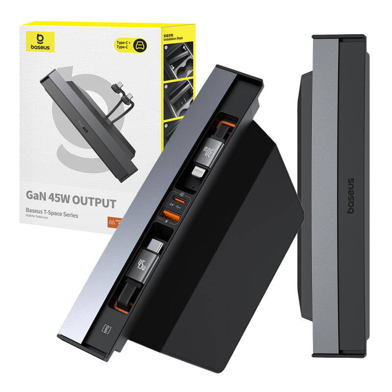 Base Hubus T-Space med USB-C til lynkabler til Tesla Cars (sort)