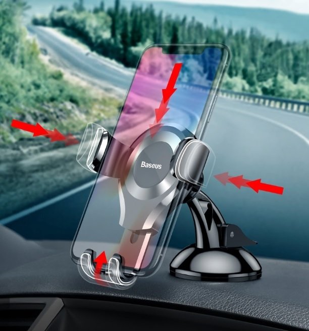 Baseus Osculum SUYL-XP01 gravity car holder for windshield or dashboard - black
