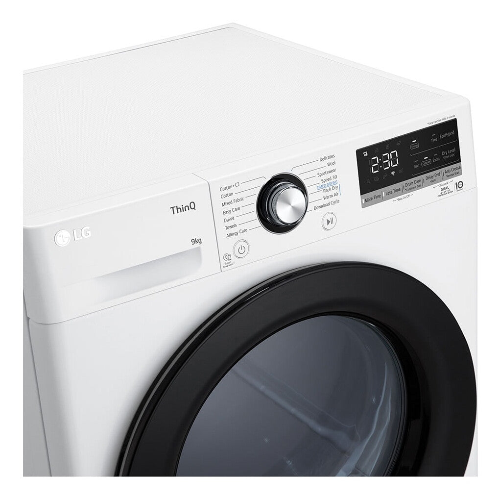 LG RV9DN9037 tørretumbler Fritstående Front-læsning 9 kg Hvid