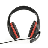 Gembird GHS-03 hovedtelefoner/headset Ledningsført Spil Sort, Rød