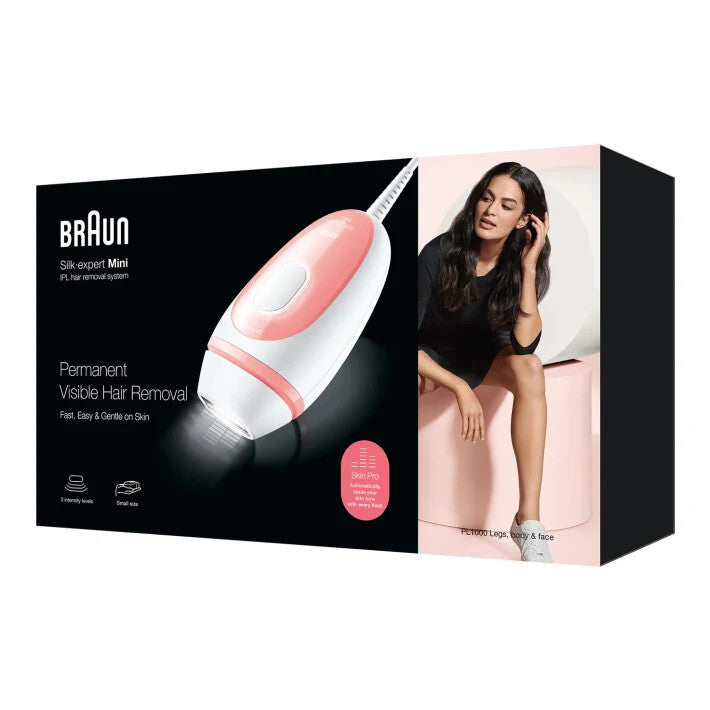 Braun Silk-expert Mini PL1000 IPL Intenst pulserende lys (IPL) Lyserød, Hvid