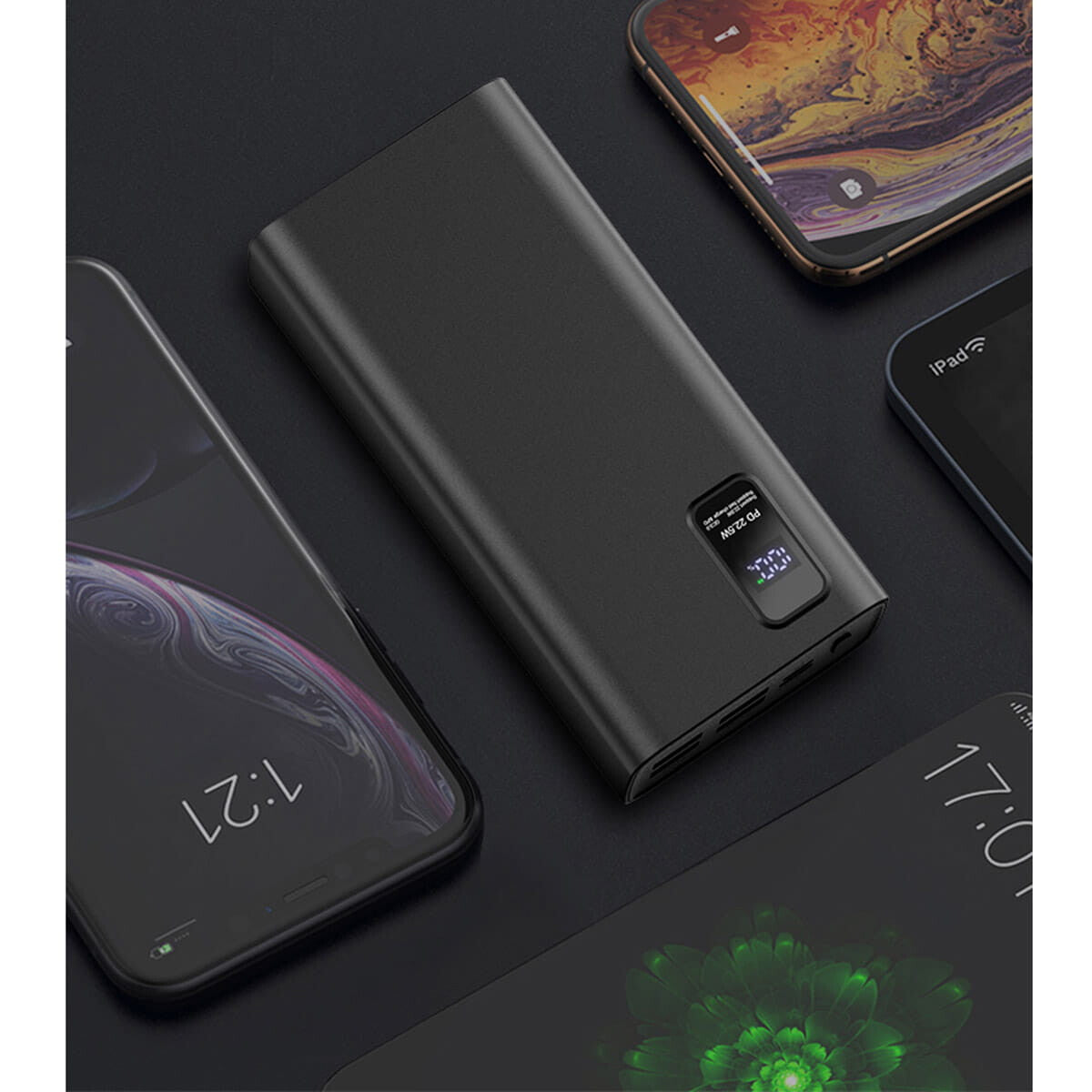 Platinet PMPB30WQC728B powerbank Lithium polymer (LiPo) 30000 mAh Sort
