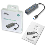 i-tec Metal U3HUBMETAL403 interface hub USB 3.2 Gen 1 (3.1 Gen 1) Type-A 5000 Mbit/s Grå