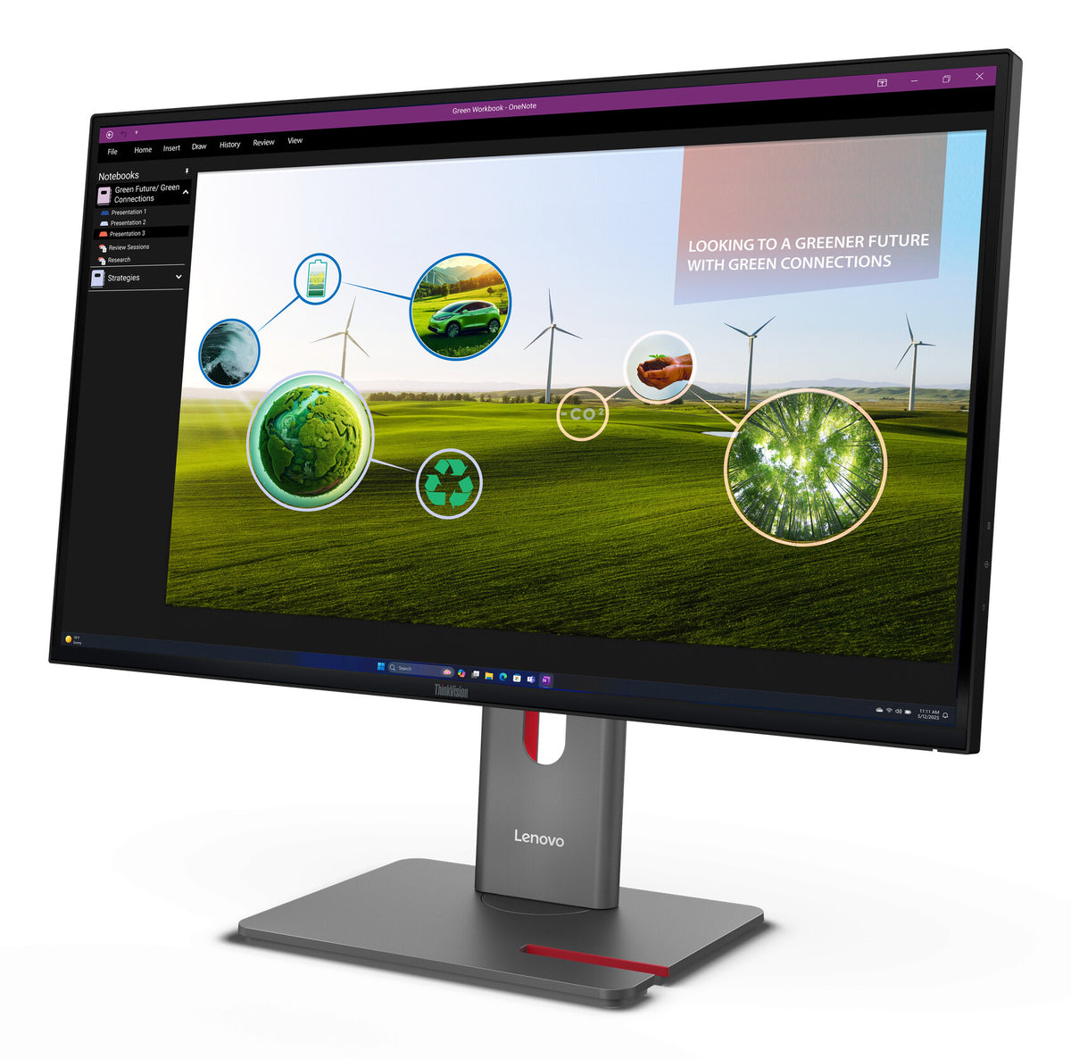 Lenovo ThinkVision P27Q-40 computerskærm 68,6 cm (27") 2560 x 1440 pixel Quad HD LED Sort