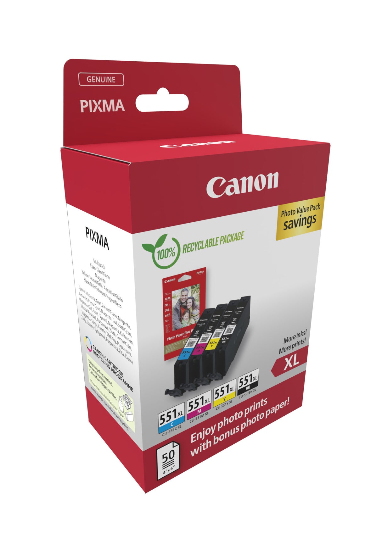 Canon 6443B008 blækpatron 4 stk Original Højt (XL) udbytte Sort, Blå, Magenta, Gul