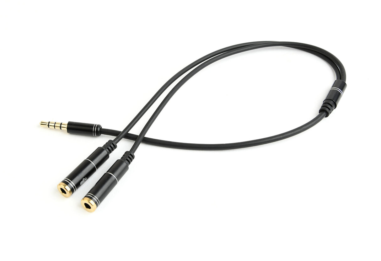 Gembird !Adapter audio microphon 3.5mm mini Jack/4PIN/0. lydkabel 0,2 m 2 x 3.5mm Sort