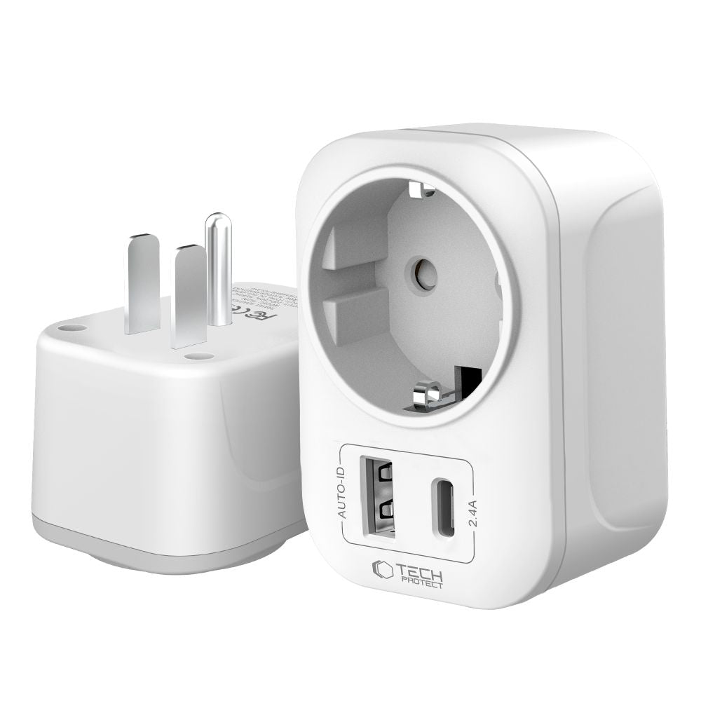 Tech Protect Ta100 Rejseadapter Usa Til Eu Hvid