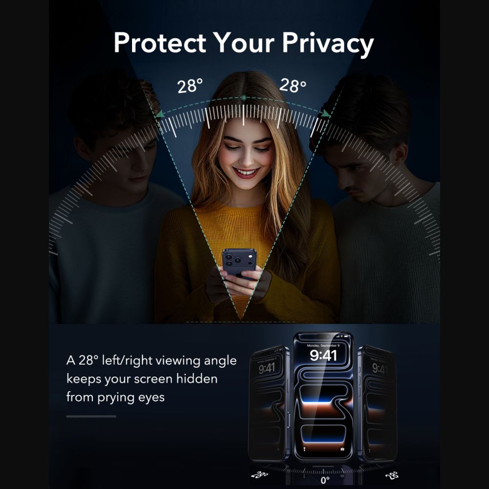 Privacyglas Esr Ultrafit Armorite Hærdet Glas 2 Pack Iphone 18 Pro Max Fortrolighed