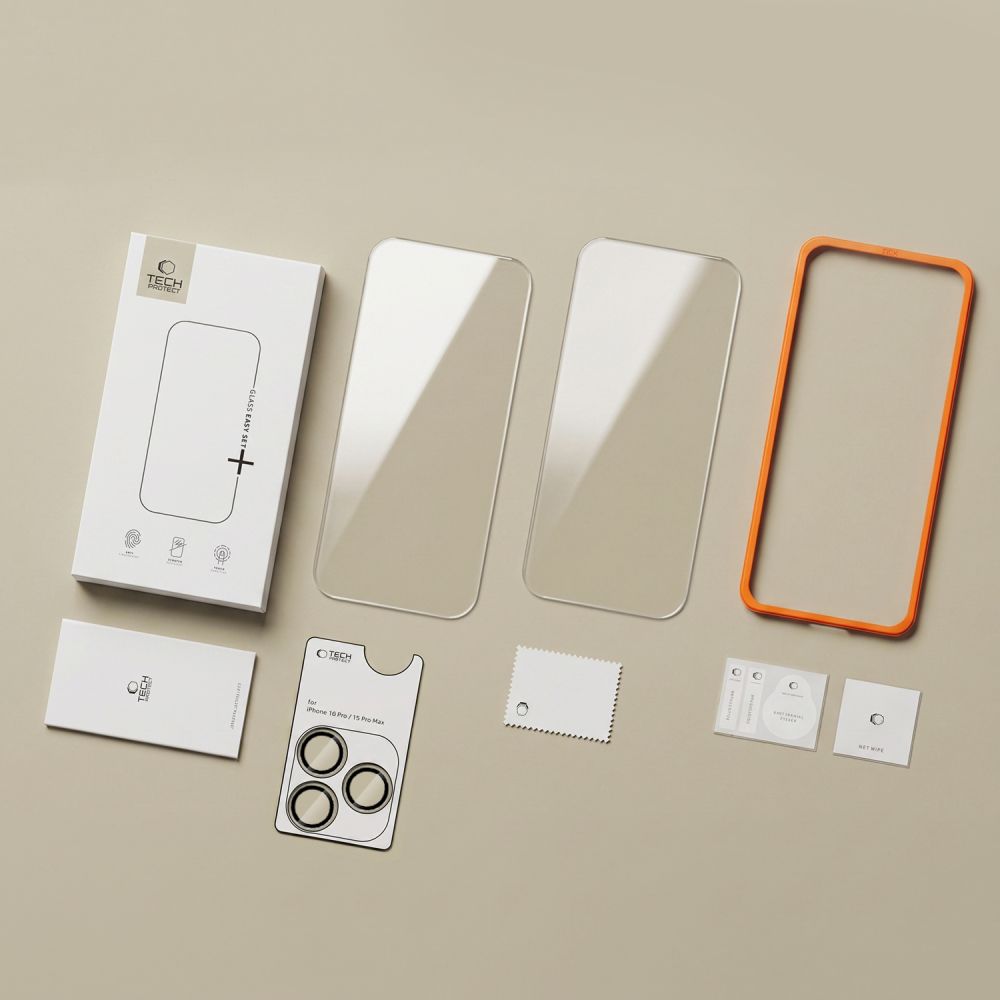 Hærdet Glas Tech Protect Easy Set+ 3 Pack Iphone 18 Pro Max Clear