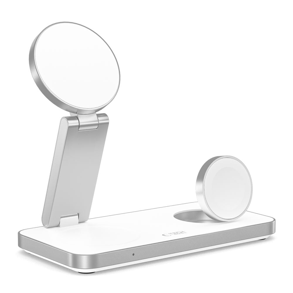 Tech Protect Qi15 W A47 3 I 1 Magnetisk Magsafe Trådløs Oplader Hvid