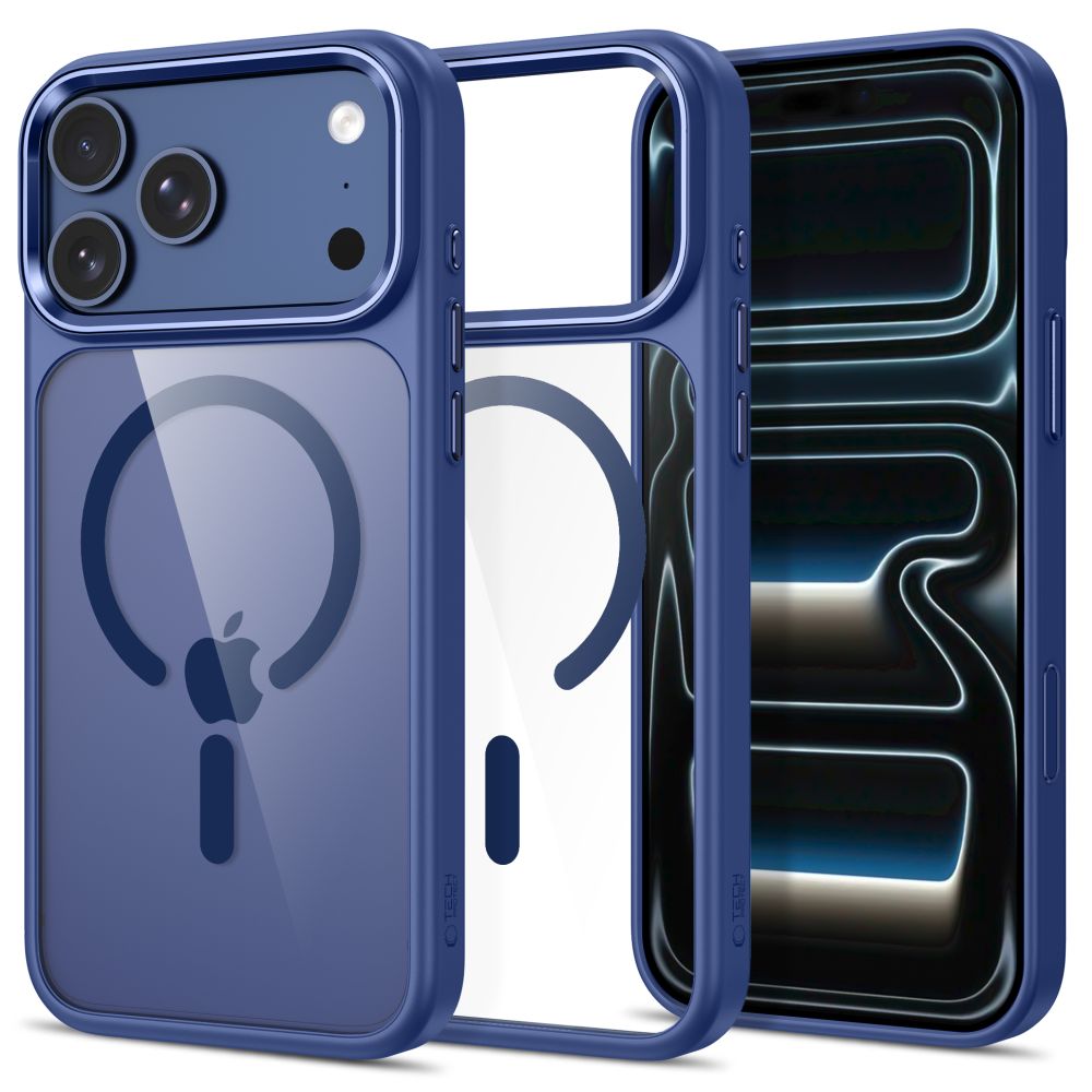 Tech Protect Magmat Magsafe Cc Iphone 17 Pro / 18 Pro Dyb Blå/Klar