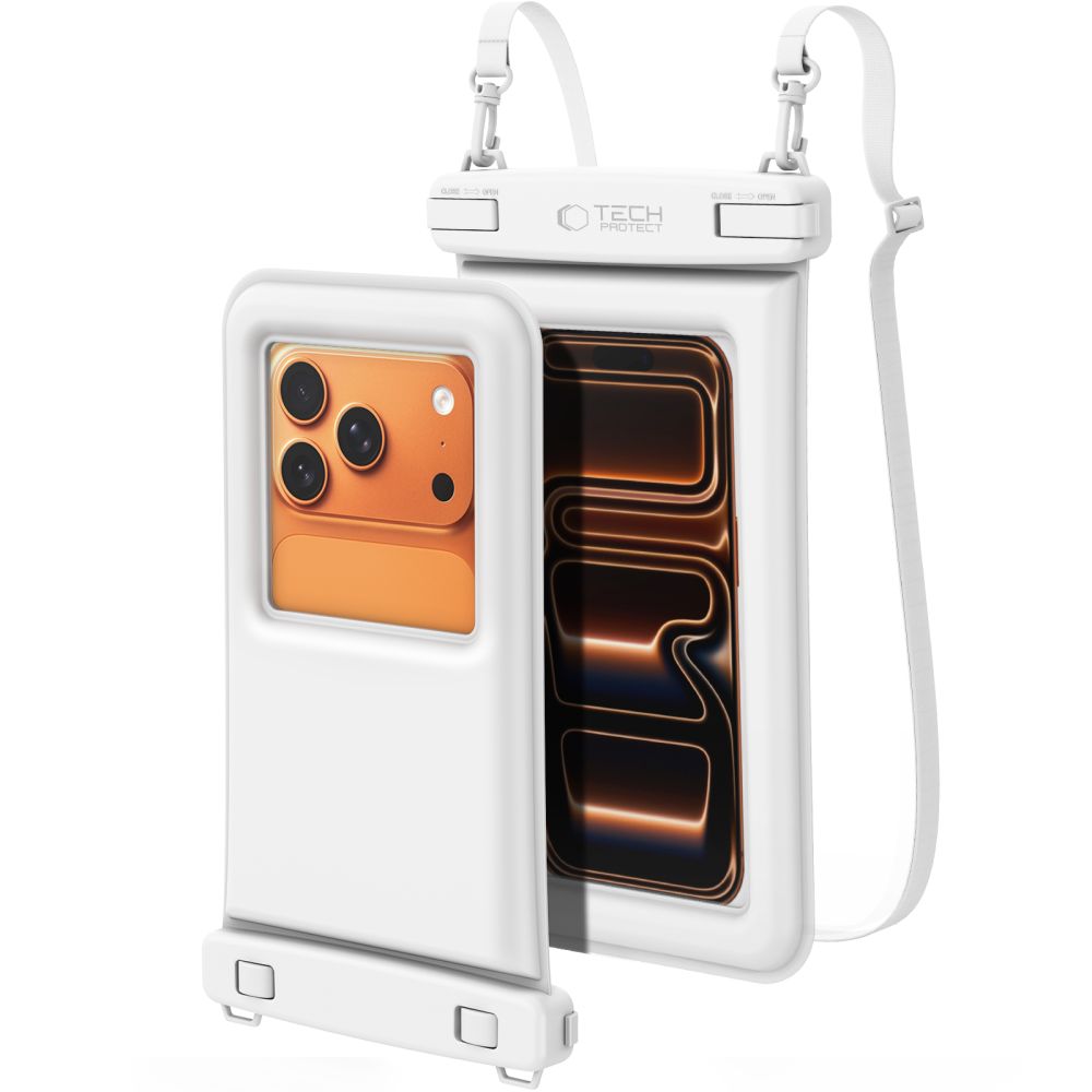 Tech Protect Uwc7 Universal Vandtæt Flydende Etui 6,9 Tommer Hvid