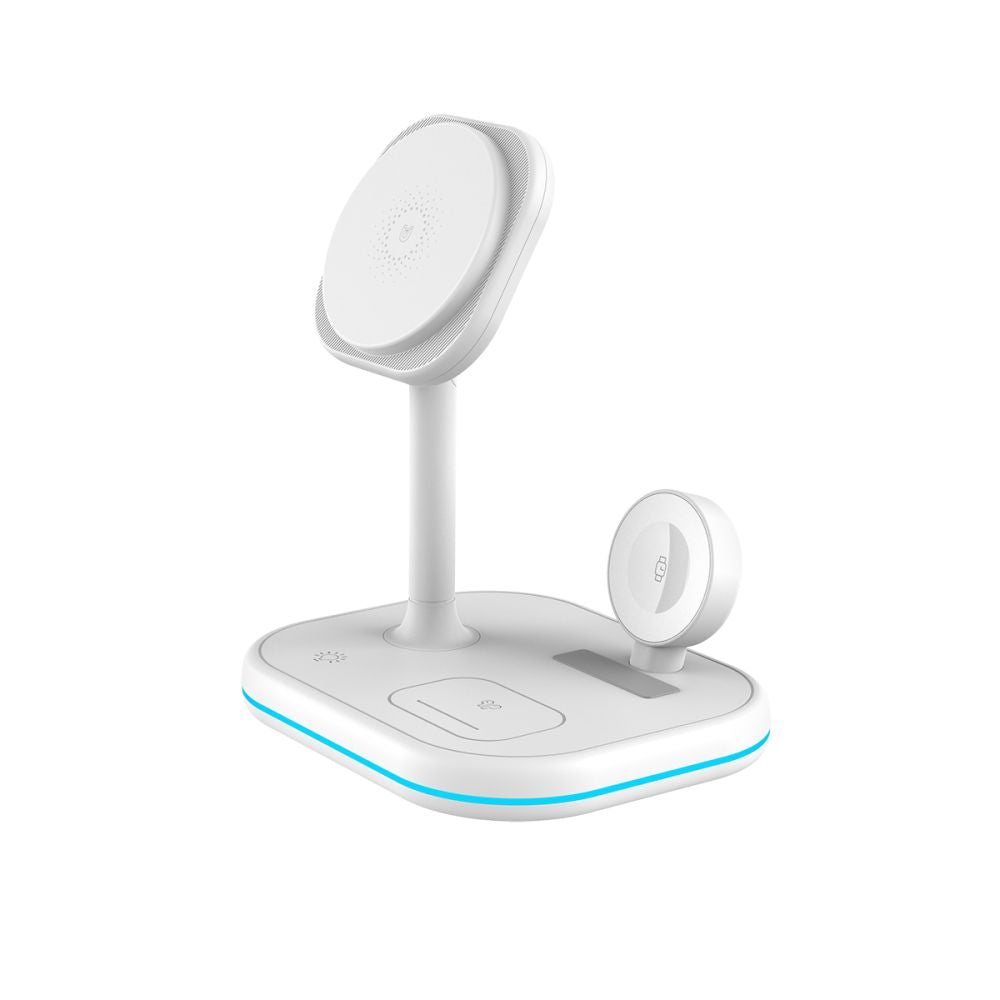 Tech Protect Qi15 W A27 3 I 1 Magnetisk Magsafe Trådløs Oplader Hvid