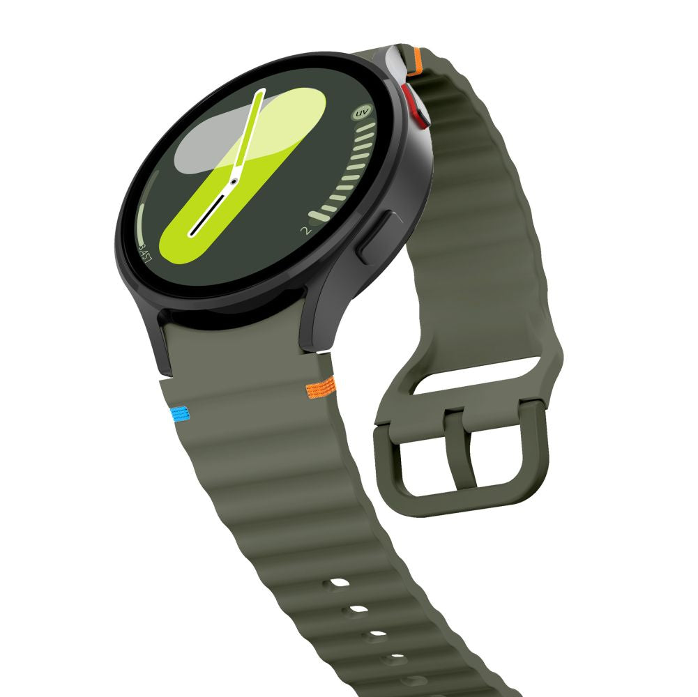 Tech Protect Silikone Sport Samsung Galaxy Watch 4 / 5 / 5 Pro / 6 / 7 / Fe Armygrøn