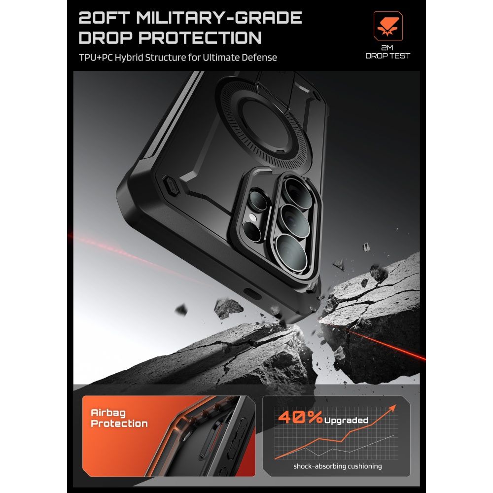 Supcase Unicorn Beetle Pro Mag Magsafe 2 Sæt Galaxy S26 Ultra Sort