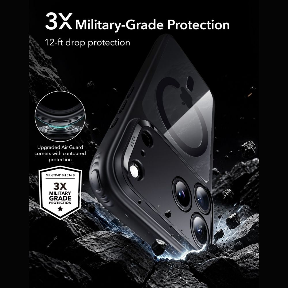 Esr Classic Hybrid Magsafe & Hærdet Glas Til Iphone 17 Pro Max / 18 Pro Max Klar/Sort