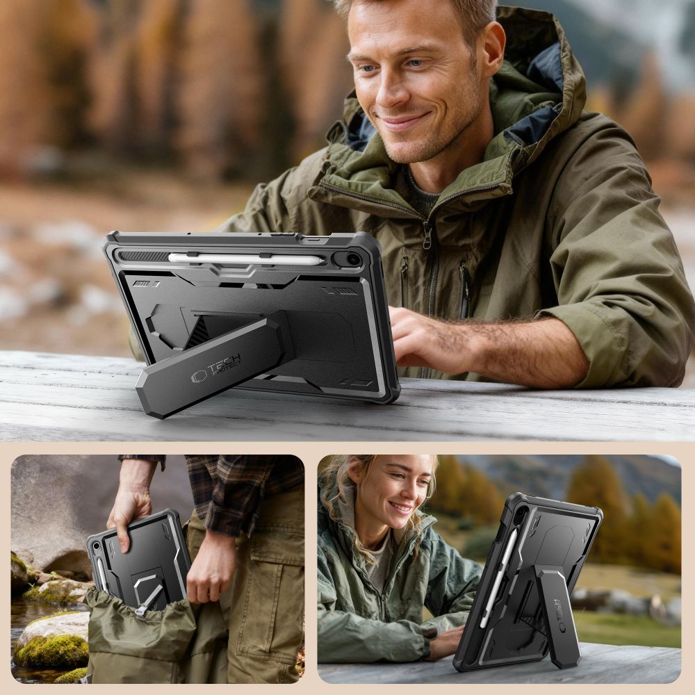Tech Protect Kevlar Pro 2 Sæt Galaxy Tab S9 11.0 / S10 Fe / S10 Lite 10.9 X710 / X716 B / X520 / X526 / X400 / X406 B Sort