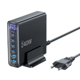 Tech Protect Dc240 W Gan 6 Ports Bordoplader Pd 240 W / Qc3.0 Sort