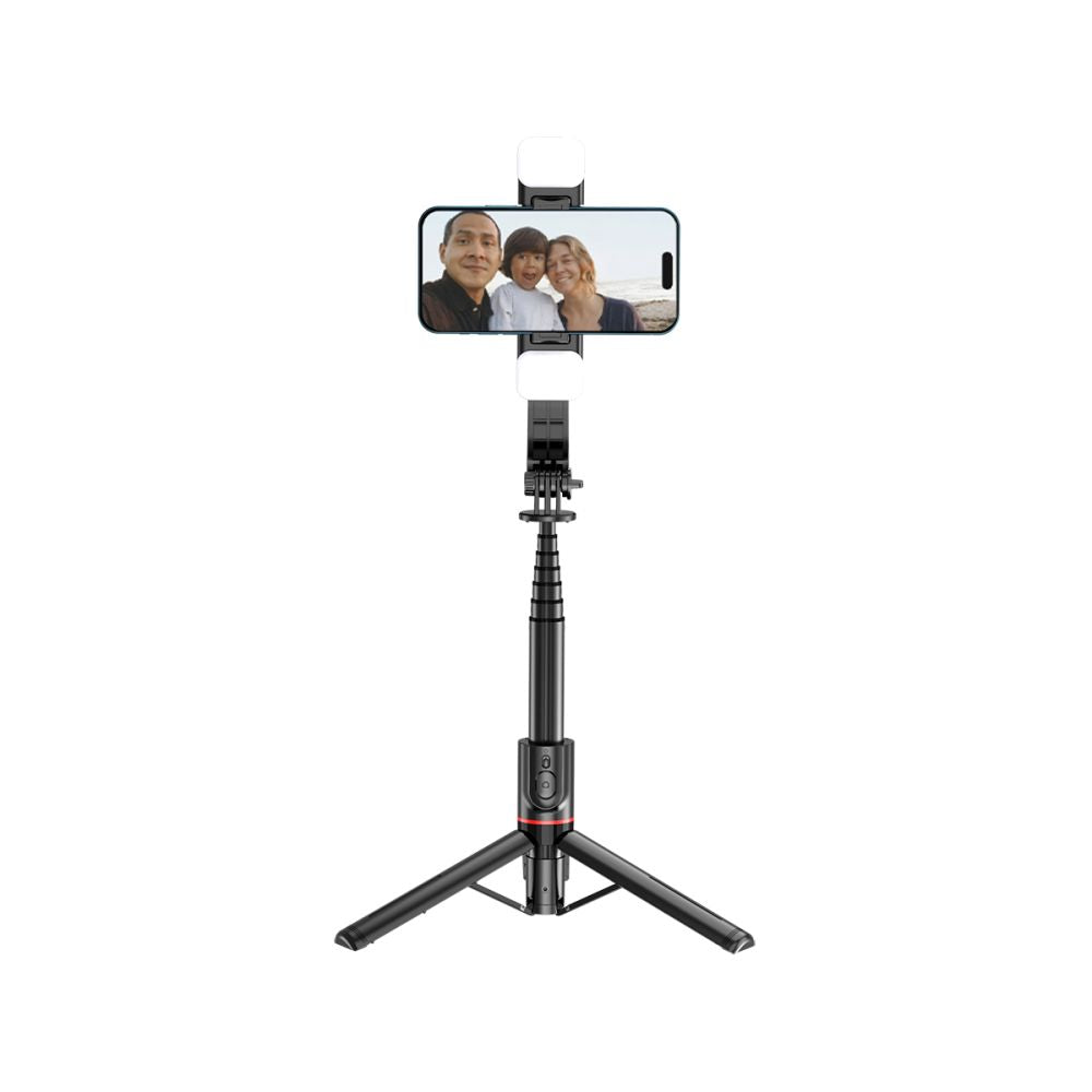 Tech Protect L05 S Bluetooth Selfie Stick Stativ & Led Lys Sort