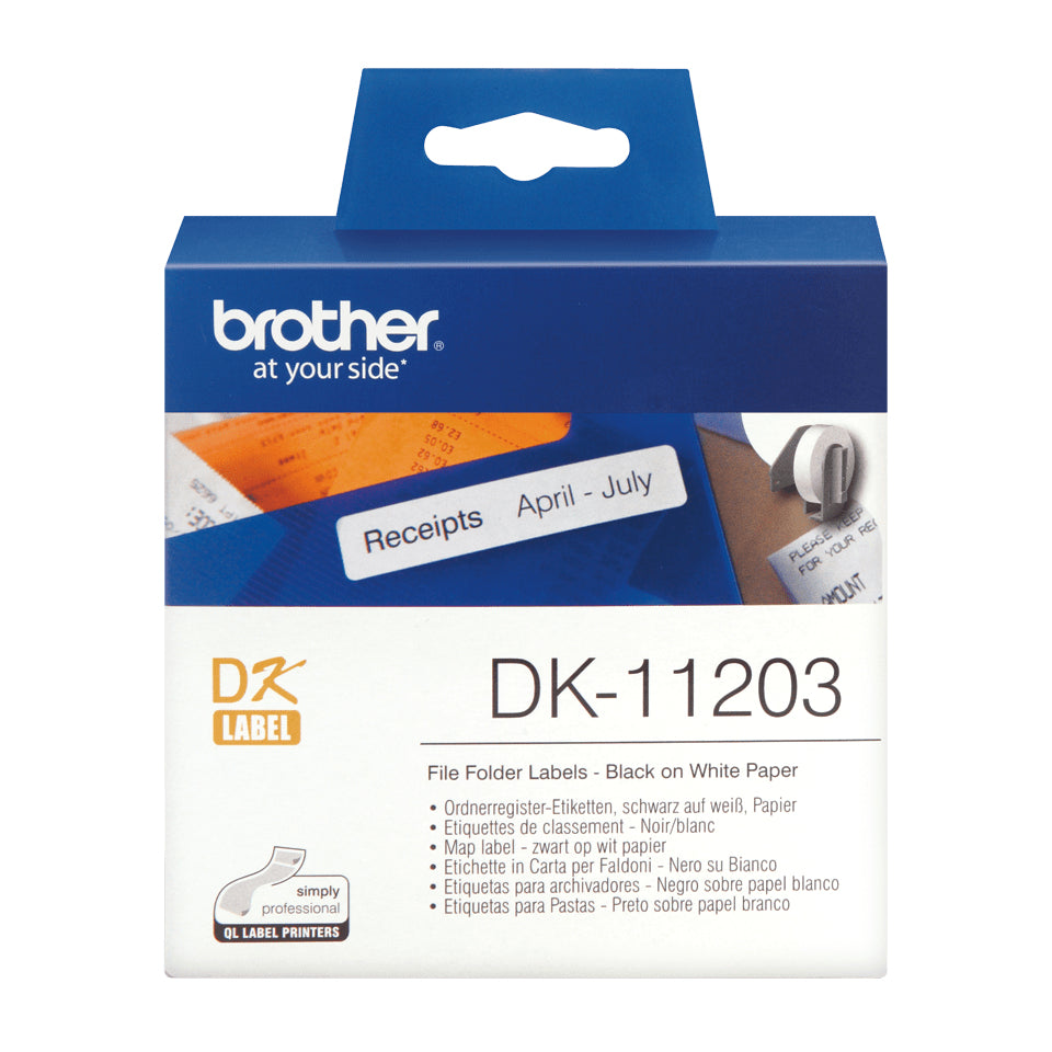 Brother DK-11203 etiketbånd Sort på hvid